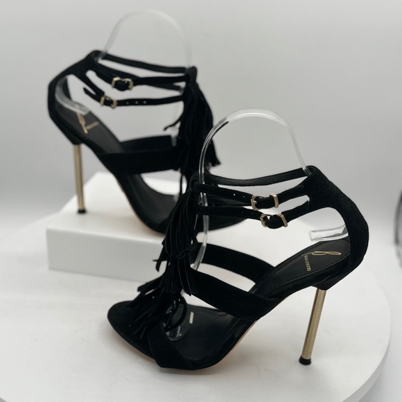 Brian Atwood Black Fringe Stiletto Heels‎ Size 6.5 EUC - Picture 8 of 17